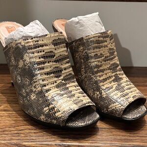 Reed Krakoff Beige and Brown Snake Print Mules